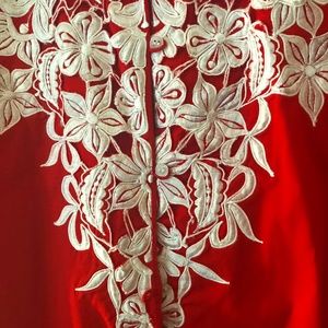 Vintage Embroidered Top from the Philippines - Red is Rare  8  Daisy Creations